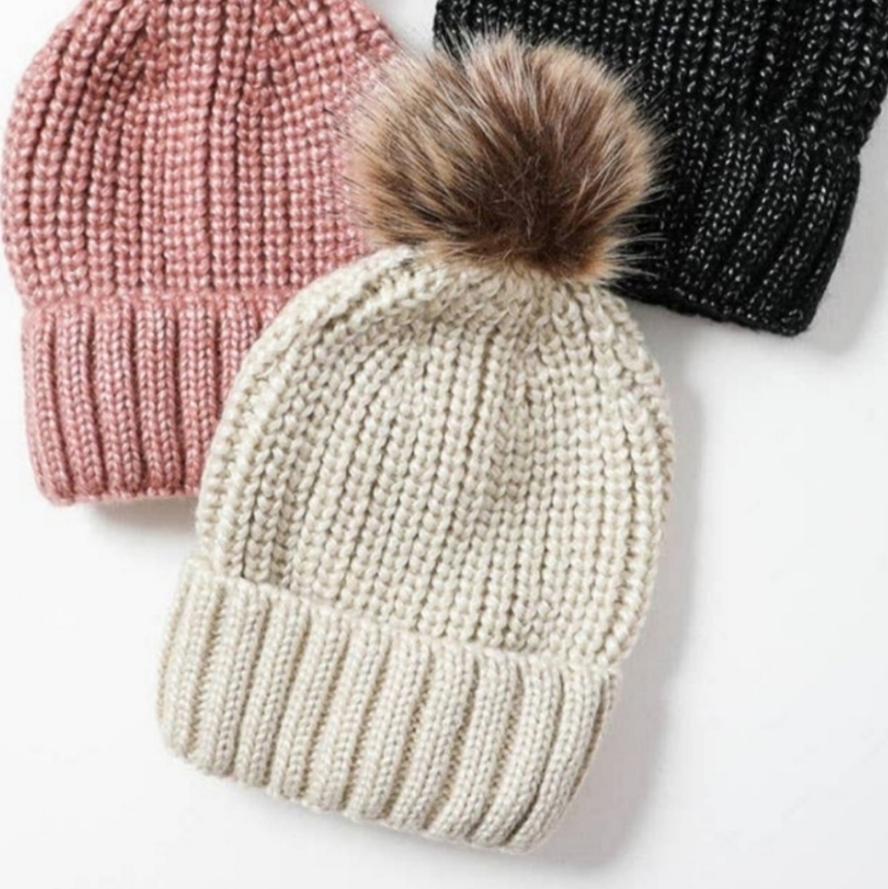Shiny Cream Beanie
